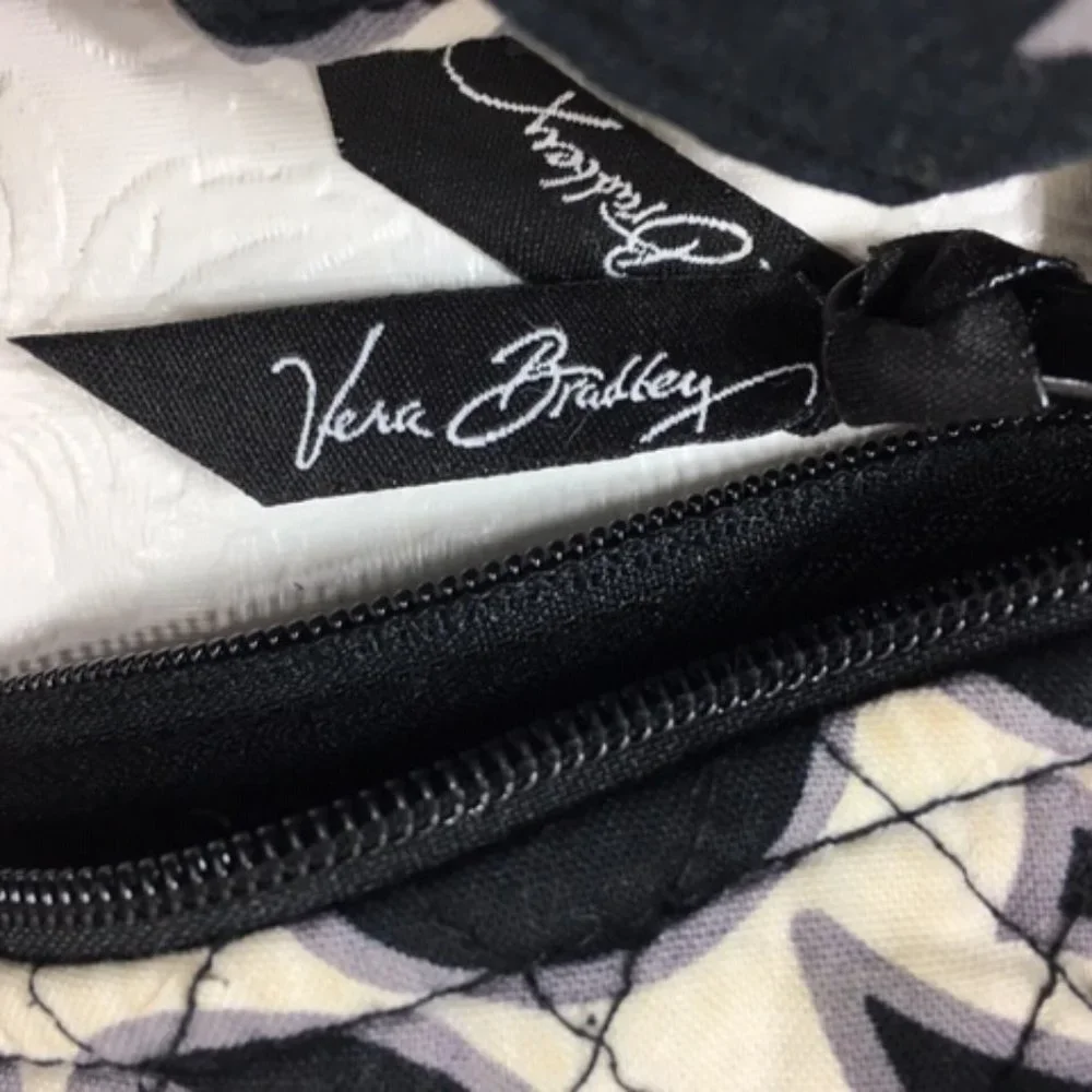 Vera Bradley Black & White Quilted Adjustable Shoulder Bag